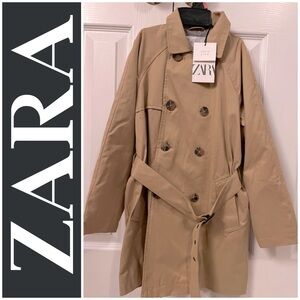 NWT Zara Kids Unisex Belted Trench Coat Size 9